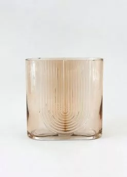 Afloral Sunset Ribbed Glass Vase - 7" Vases