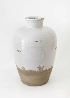Afloral Distressed Ceramic Large Jug Vase - 14.75"