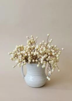 Afloral Artificial Plants Fake Berries Pick In Cream Beige - 9