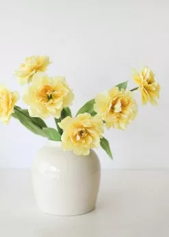 Afloral Ruffle Yellow Faux Tulip Flower - 25