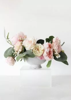 Afloral Glazed White Terra Cotta Compote Bowl - 3.75