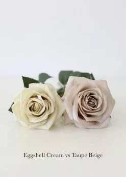 Afloral Artificial Flowers Rose In Taupe Beige - 21.5