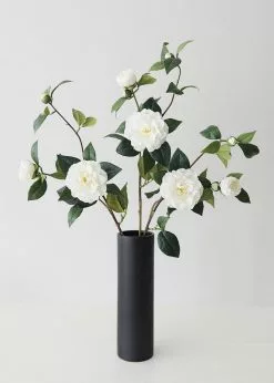 Afloral Real Touch Camellia Roses In Cream White - 35