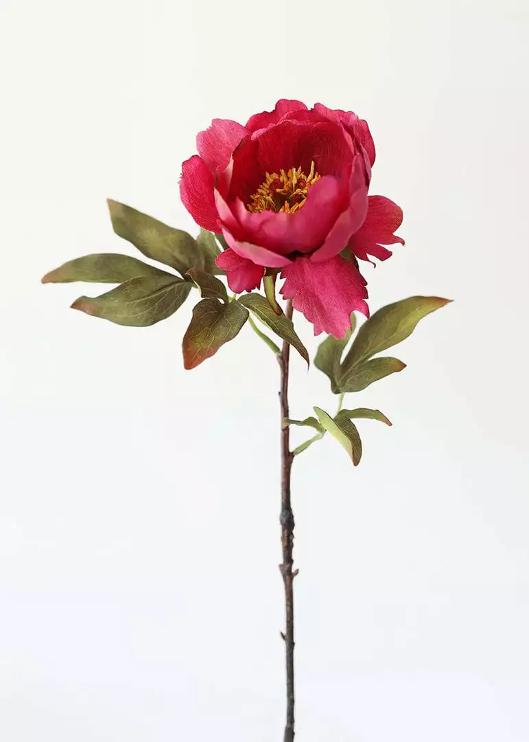 Afloral Artificial Flowers Fuchsia Artificial Peony Flower - 22"