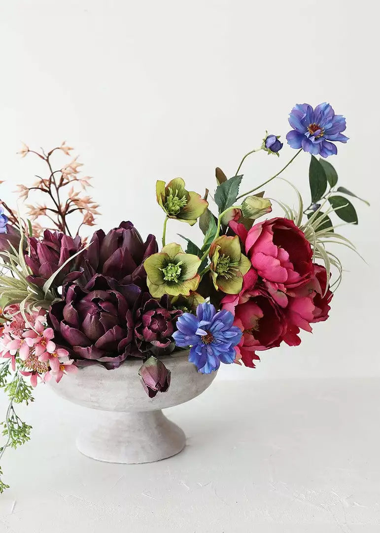 Afloral Artificial Flowers Fuchsia Artificial Peony Flower - 22"