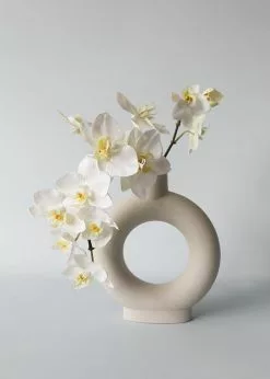 Afloral Handmade Stoneware Circle Vase - 9.25"