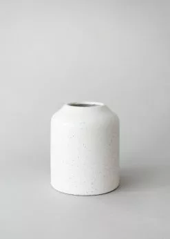 Afloral Vases Speckled White Cylinder Vase - 5.75"