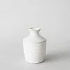 Afloral Hari Bud Vase In Distressed White Ceramic - 4.5"