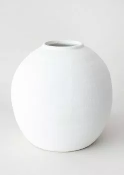 Afloral Vases White Concrete Konos Vase - 10.75"