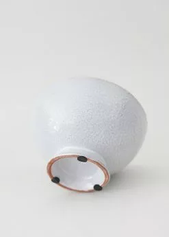 Afloral Glazed White Terra Cotta Compote Bowl - 3.75