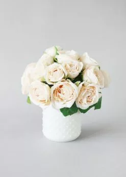 Afloral White Glass Hobnail Jar - 5" Vases