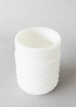 Afloral White Glass Hobnail Jar - 5