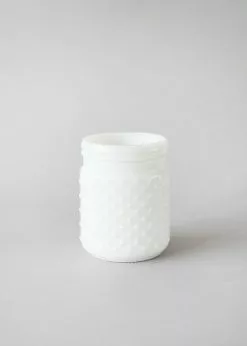 Afloral White Glass Hobnail Jar - 5" Vases
