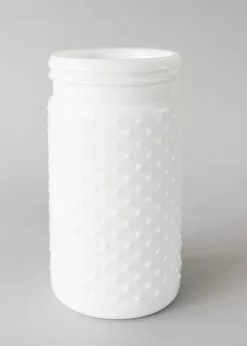 Afloral Vases Glass Hobnail Jar In White - 7.5