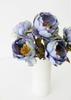 Afloral Silk Peony In Antique Blue - 22