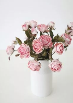 Afloral Pink Mauve Faux Dried Roses - 21