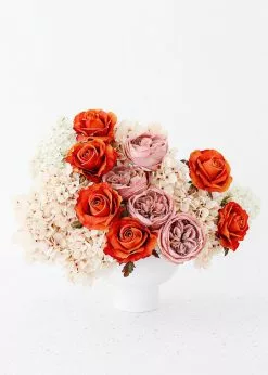 Afloral Artificial Flowers Fake Rose In Burnt Orange - 21