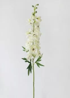 Afloral Artificial Flowers Delphinium Silk Flower In Cream - 36.5"