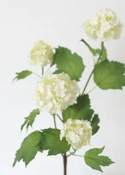 Afloral Artificial Flowers Cream White Artificial Snowball Flowers - 24"