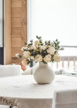 Afloral Faux Dried Rose In Cream - 27.5