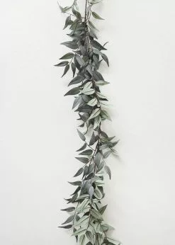 Afloral Artificial Plants Artificial Italian Ruscus Leaf Garland - 6'