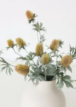 Afloral Yellow Green Artificial Thistle Wildflowers - 30.5