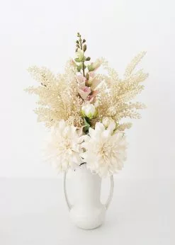 Afloral Farmhouse Ceramic Vase With Handles - 7.75