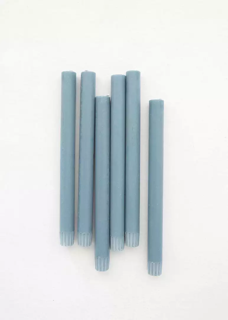 Afloral Tools & Accents Pack Of 6 Soft Blue Taper Candles - 9.5"