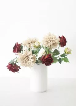 Afloral Burgundy Fake Flowers Rose - 21.5