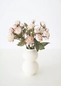 Afloral Beige Faux Dried Roses With Bud - 21