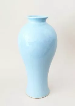 Afloral Ceramic Blue Tall Glossy Vase - 16" Vases