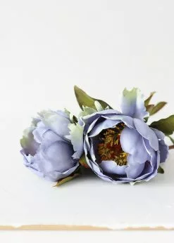 Afloral Silk Peony In Antique Blue - 22