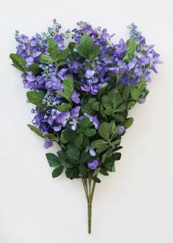 Afloral Violet Blue Silk Hanging Wisteria Bush - 31"