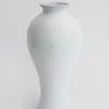 Afloral Ceramic Tall Glossy Vase In Blue-Washed White - 16" Vases