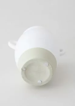 Afloral White Ceramic Urn Vase With Handles - 9.5