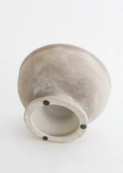 Afloral Vases Whitewashed Compote Bowl - 6.25