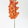Afloral Artificial Cymbidium Orchids In Orange - 30" Artificial Flowers