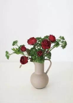 Afloral Burgundy Faux Dried Roses - 21