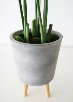 Afloral Artificial Plants Fake Monstera Plant In Cement Stand - 45