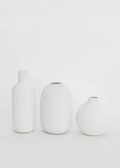 Afloral Set Of 3 Matte Ceramic Bud Vases - 4.25-7