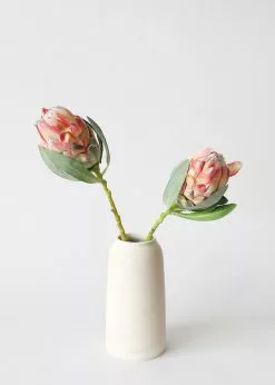 Afloral Faux Protea Flower In Coral Yellow - 18.5" Artificial Flowers