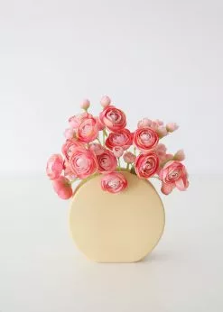 Afloral Matte Yellow Ceramic Circle Vase - 5.5"