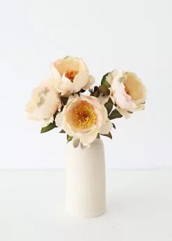 Afloral Cream Peach Artificial Peony Flower - 22"