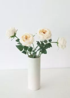 Afloral Artificial Flowers Silk Garden Cabbage Rose In Buttercream - 23