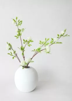 Afloral Artificial Flowers Cream Fake Viburnum Wildflower Branch - 46