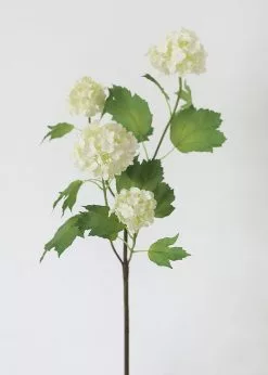 Afloral Artificial Flowers Cream White Artificial Snowball Flowers - 24"