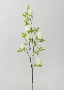 Afloral Artificial Flowers Cream Fake Viburnum Wildflower Branch - 46"