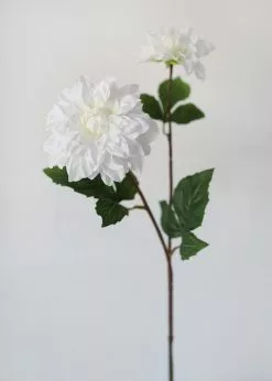 Afloral White Real Touch Dahlia Fake Flowers - 23.5" Artificial Flowers