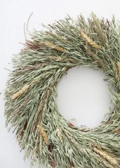 Afloral Natural Dried Wheat Grass Wreath - 18