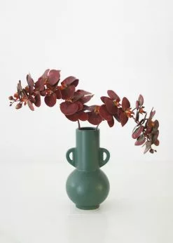 Afloral Dark Green Ceramic Floral Vase - 10.75